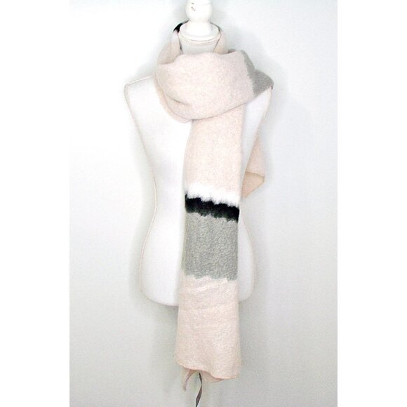 Twig & Arrow Oversized Oblong Blanket Scarf Pink Black Gray So Soft 84x24 NWT - Picture 3 of 11